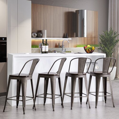 Bar Height Bar Stools You Ll Love In 2023 Wayfair Canada   Burney Stool (Set Of 4) 